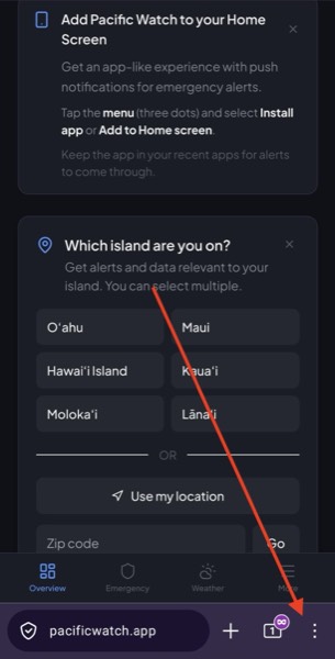 Step 1: Tap browser menu